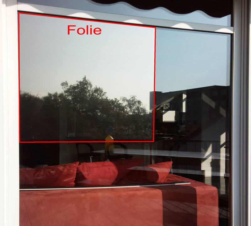 Sonnenschutzfolie Fenster Innen