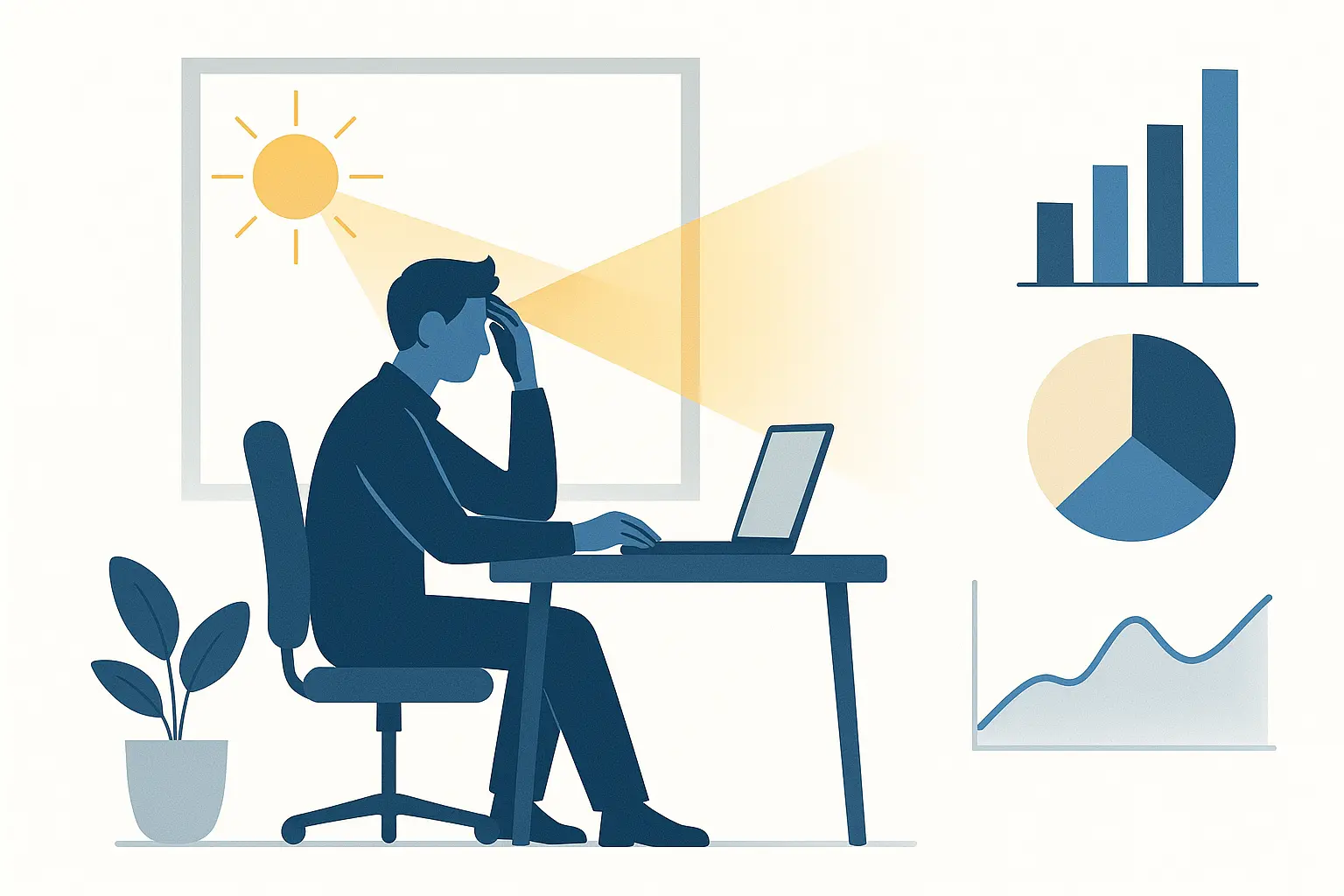 Blendung am Arbeitsplatz