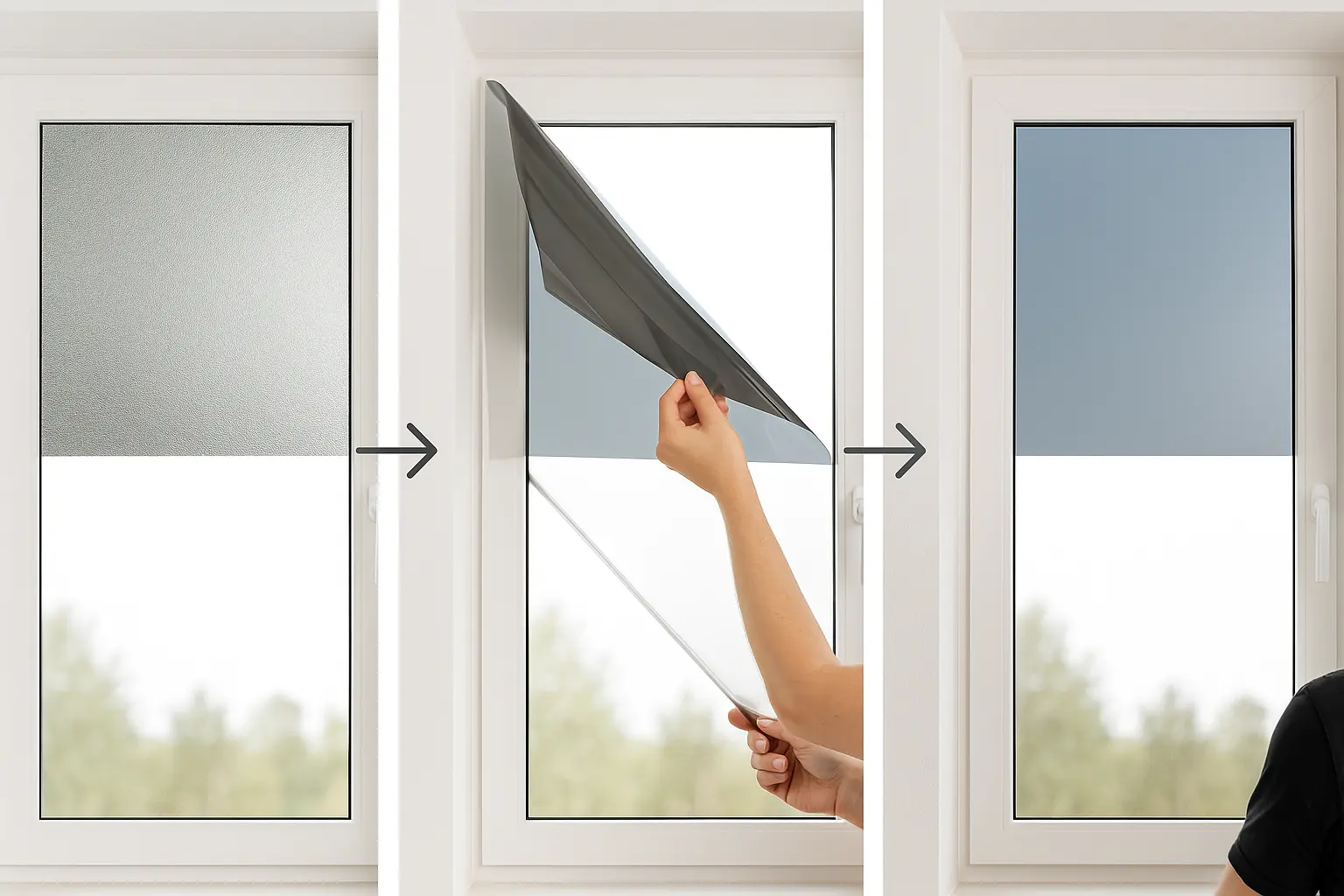 Sonnenschutzfolie Fenster Innen