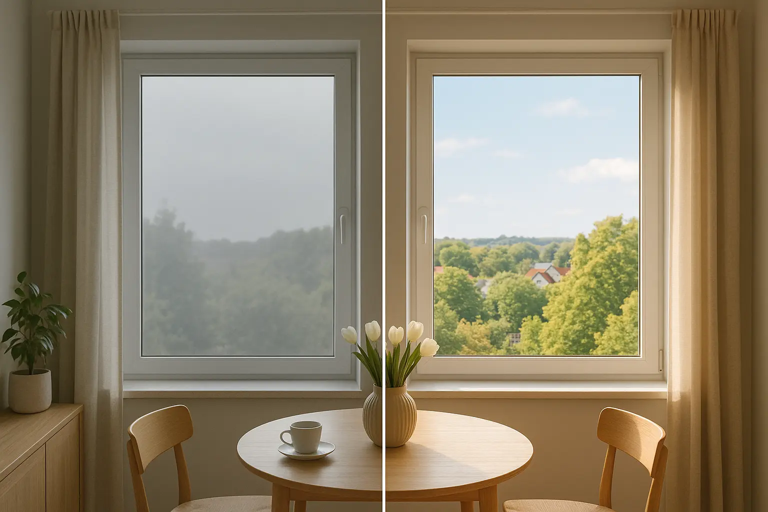 Sonnenschutzfolie Fenster Innen