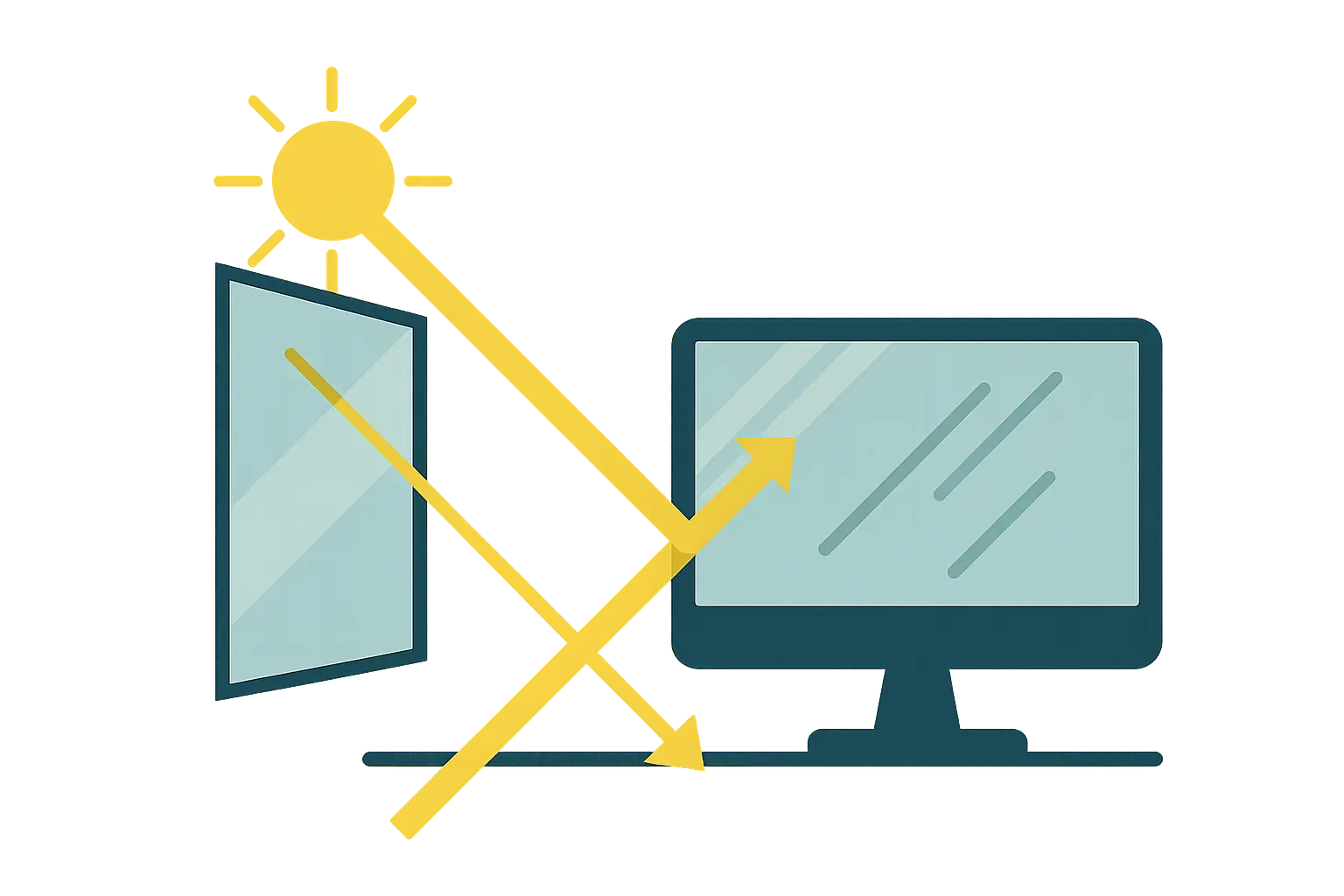 Spiegelungen im Büro Reduzieren: Blendschutzfolie – Bild 1