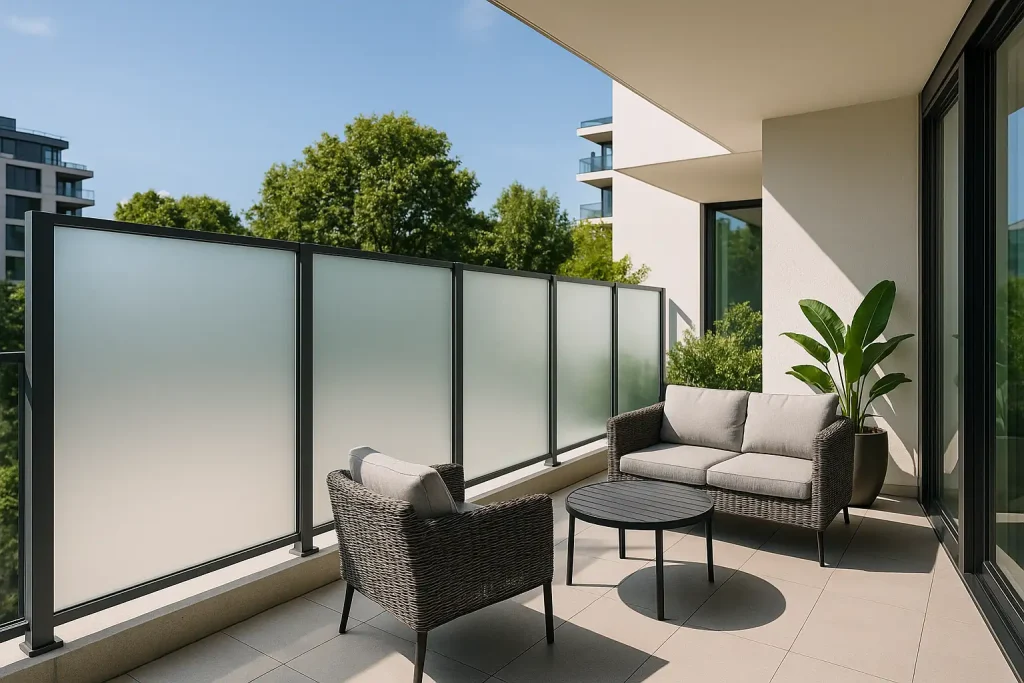 Balkon Sichtschutz Glas: Moderne Folie statt Matte – Privatsphäre & Licht-Beitragsbild