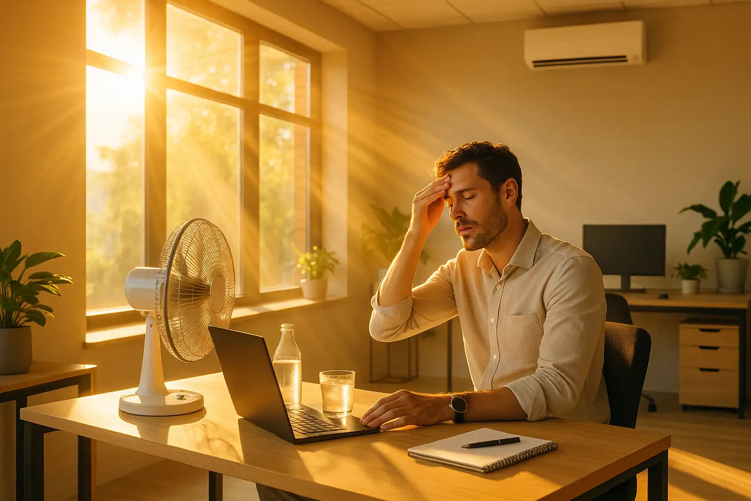 Sommerhitze im Büro effektiv stoppen: Sonnenschutzfolien für kühle Arbeitsplätze-Beitragsbild