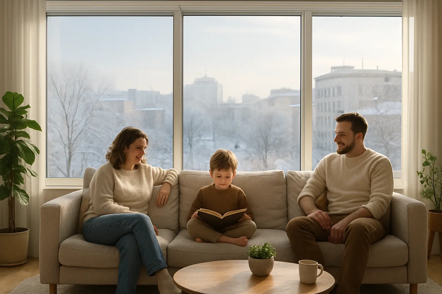 Vergleich von verschiedenen energiesparenden Fensterfolien an Glasfassade