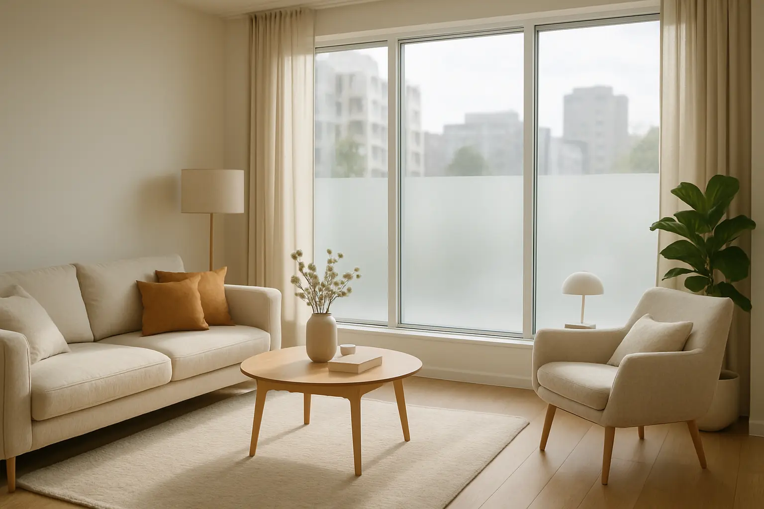 Adhäsionsfolie Fenster Sichtschutz – Bild 2