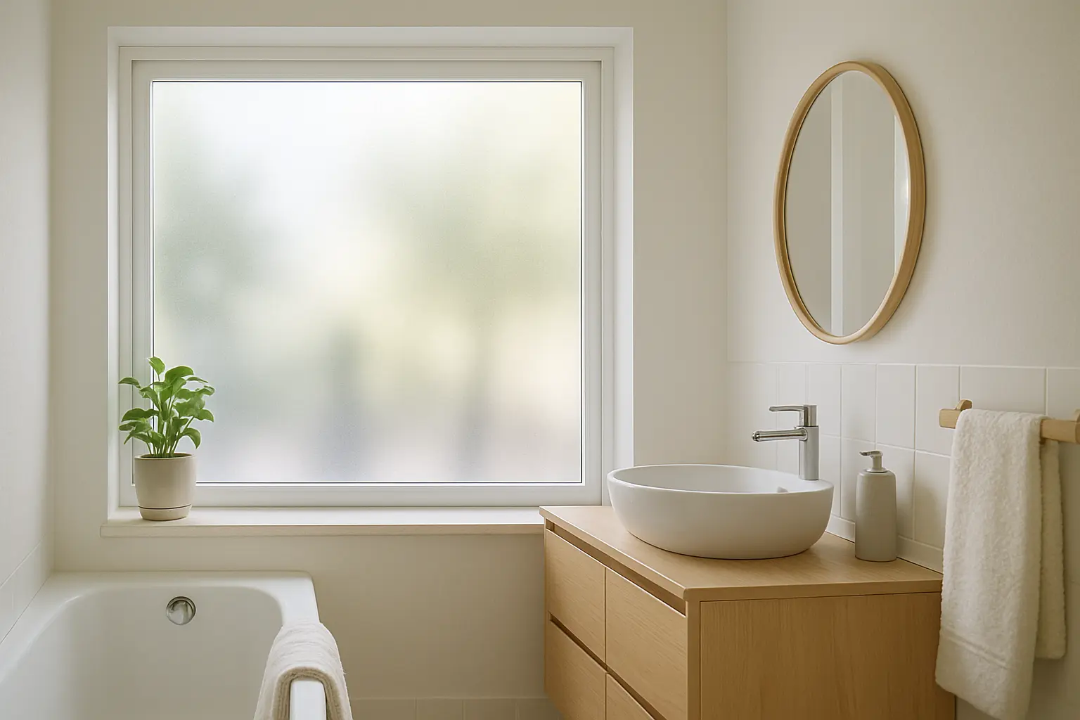 Badezimmer Milchglasfolie – Bild 2