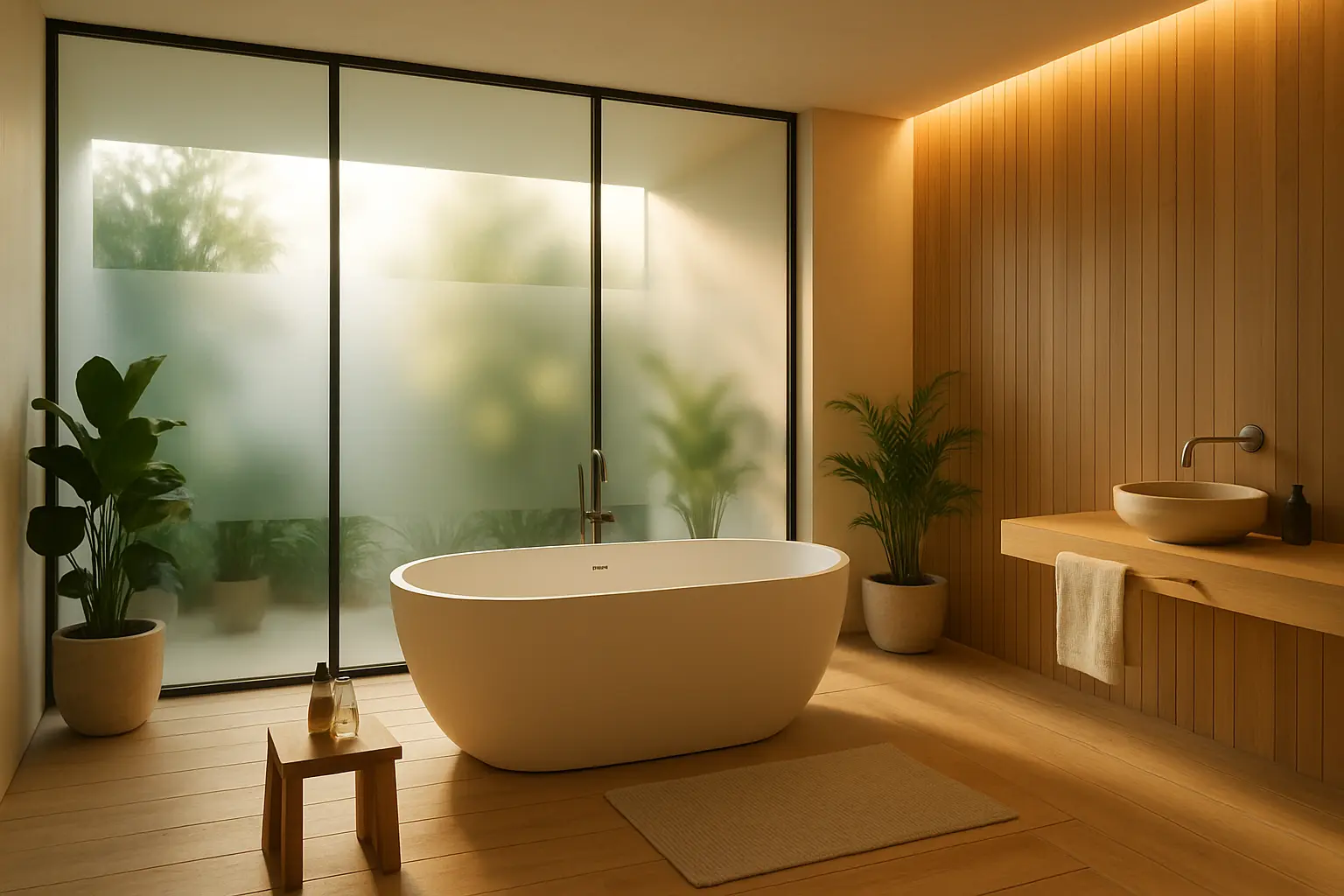 Badezimmer mit Spa Feeling und Glaswänden – Bild 2