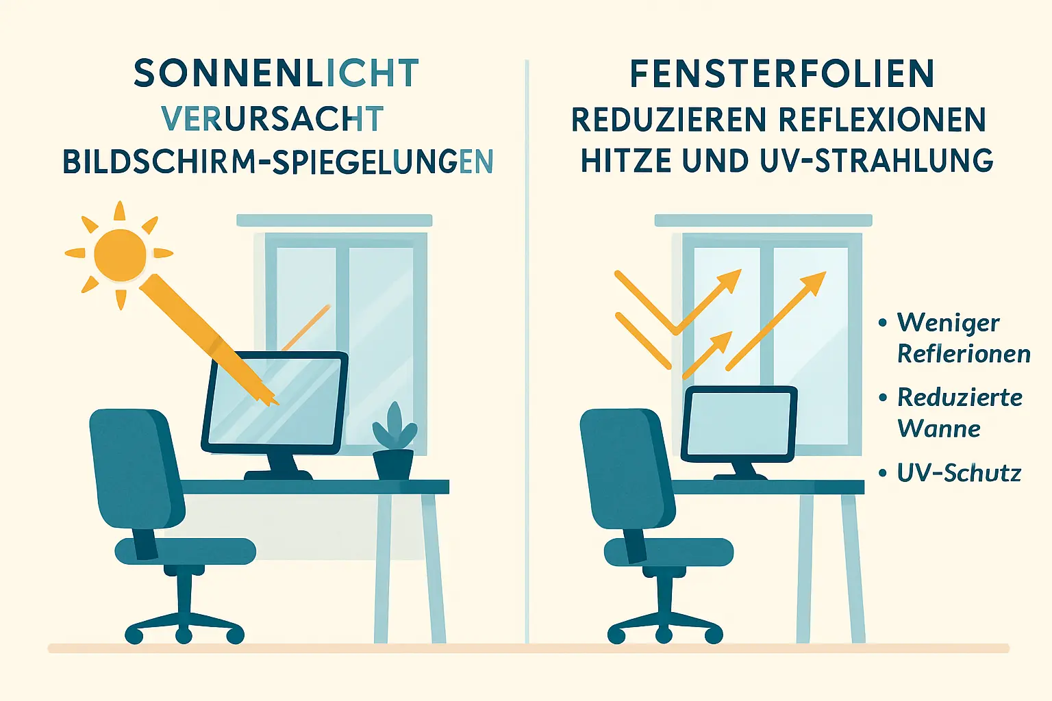 Bildschirm spiegelt wegen Sonne durchs Fenster – Bild 1
