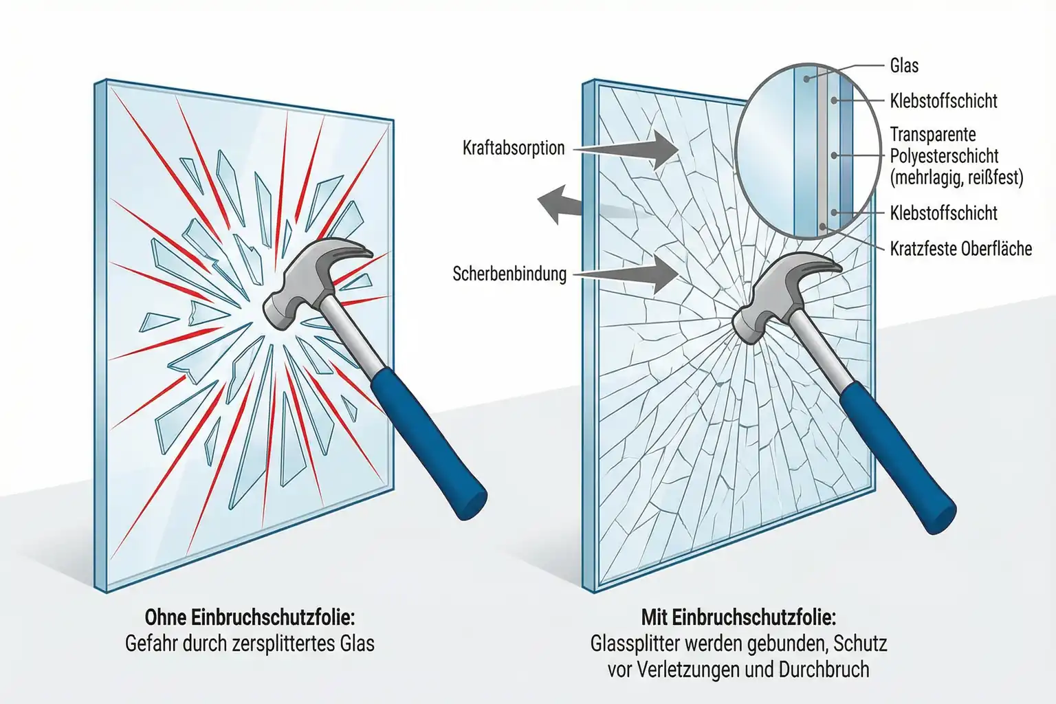 Einbruchschutz für Fensterfolie oder Glas – Bild 2