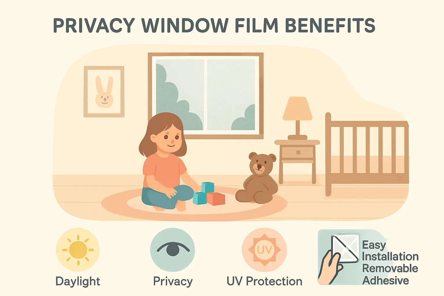 Fensterfolie Kinderzimmer Sichtschutz – Bild 1