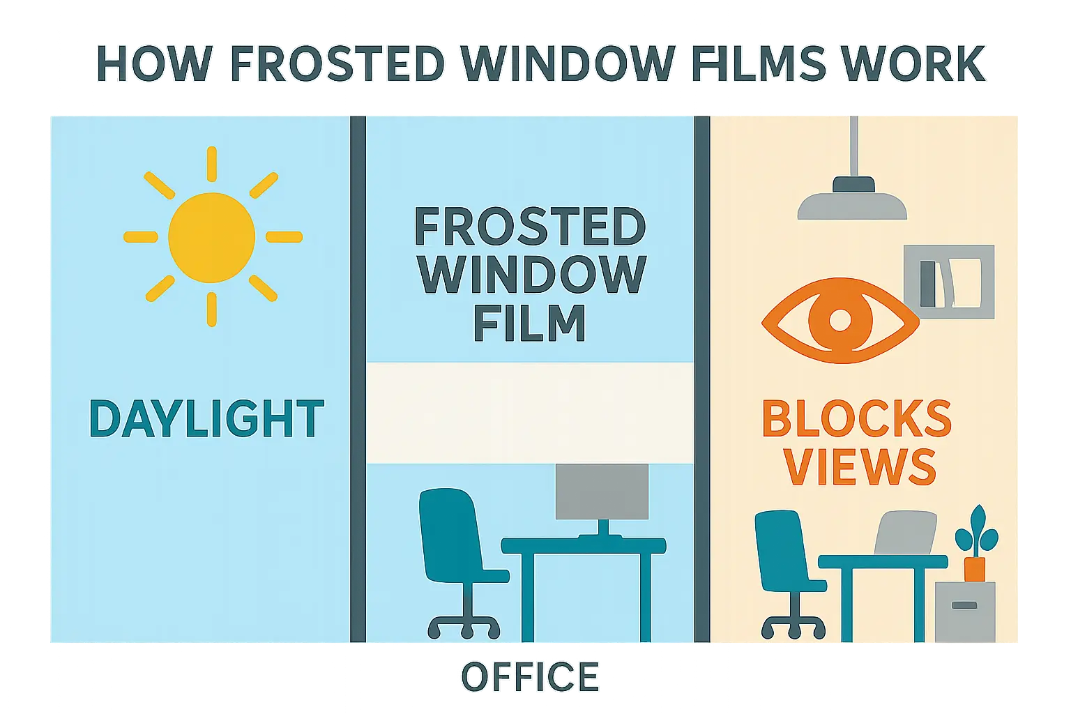 Welche Milchglasfolien kann ich nutzen damit mein Büroraum hell bleibt, aber Arbeitsplätze vor Neugierigen Blicken geschützt sind – Bild 1