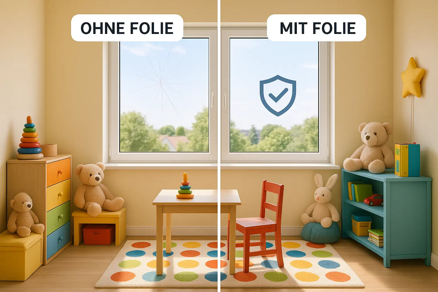 Welche Shops führen UV Schutzfolien, die auch für Kinderräume geeignet sind?