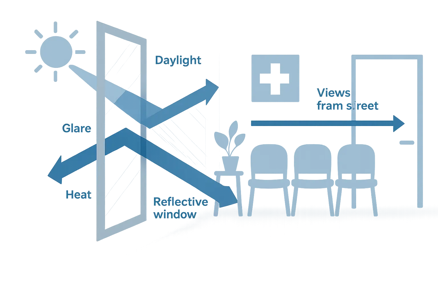 Wartezimmer zu hell und einsehbar von der Straße – Bild 1