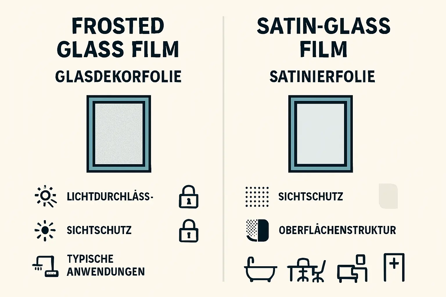 Welche Unterschiede gibt es zwischen einfachen Milchglasfolien und Satin-Folien – Bild 1