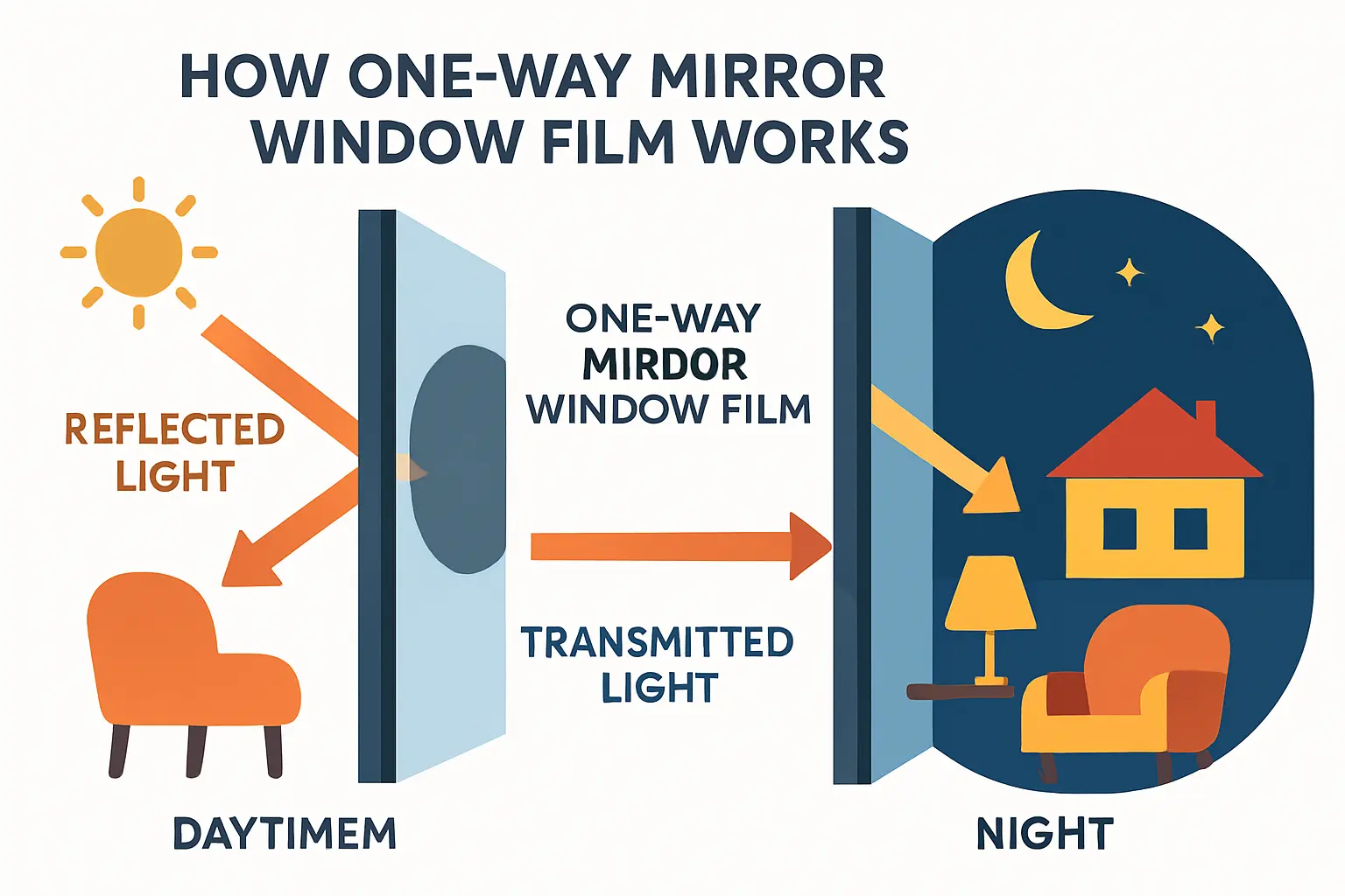 Wie funktionieren Spiegelfolien genau und warum bieten sie nur Tagsüber Sichtschutz von außen – Bild 1