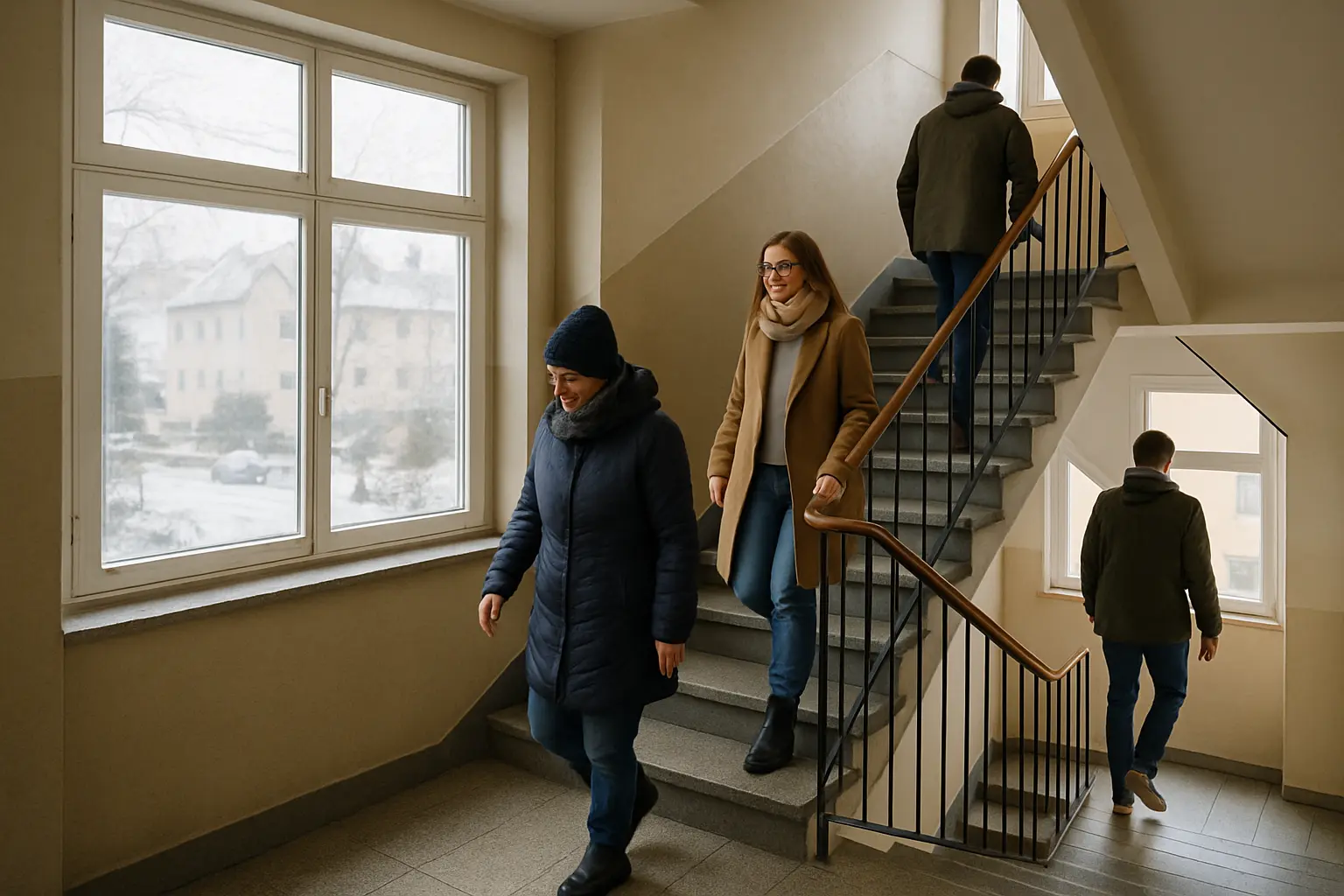 Offenes Treppenhaus mit Zugluft durch Fenster – Bild 2