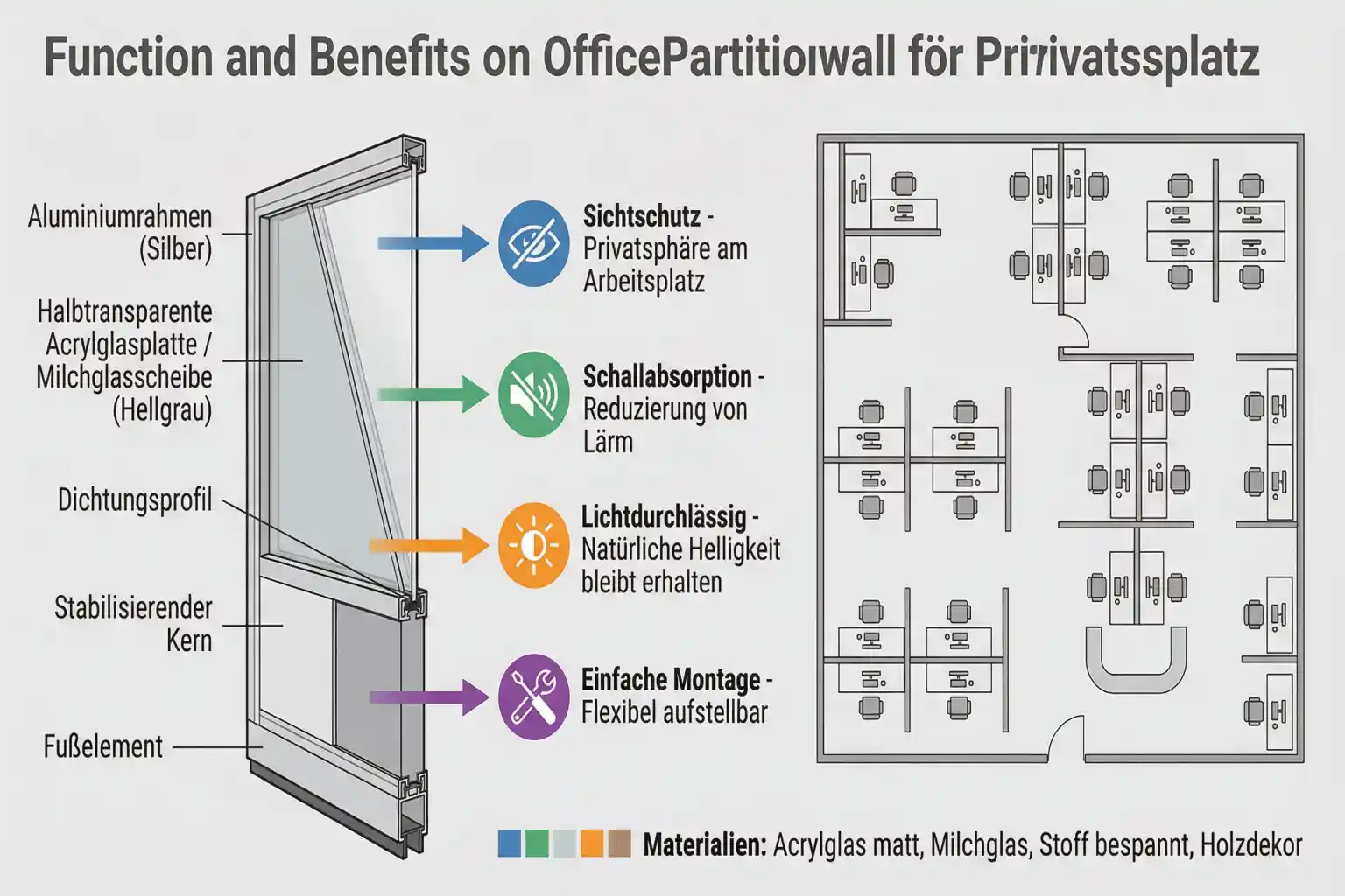 Bürotrennwand Sichtschutz – Bild 2