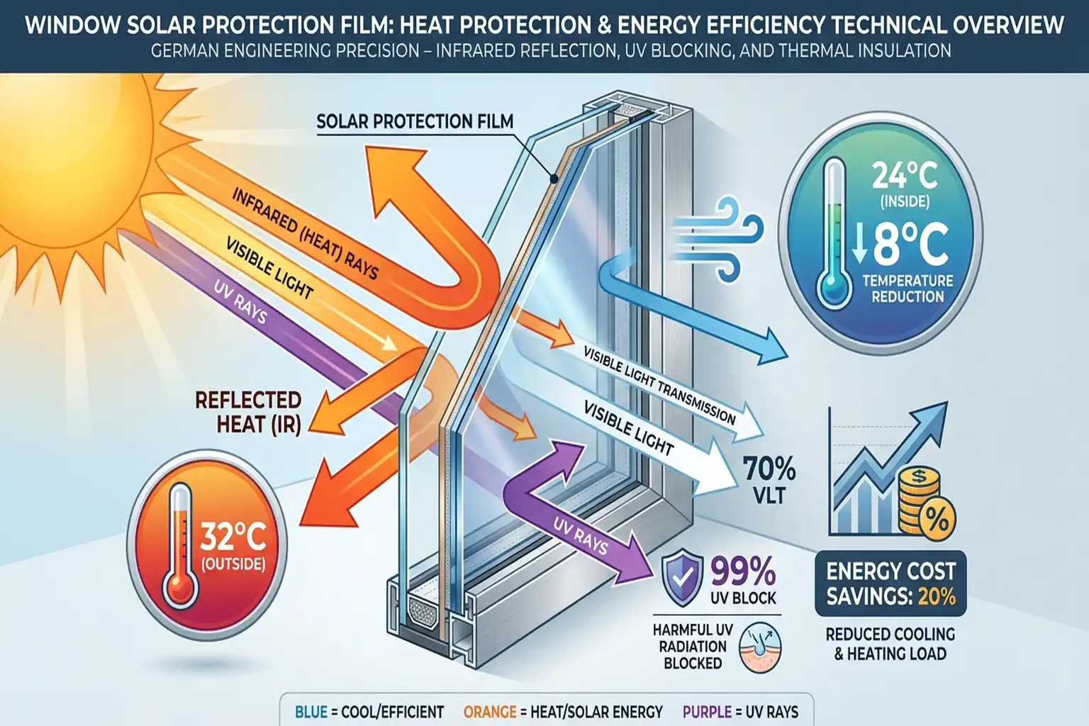 Sonnenschutzfolie für Fenster