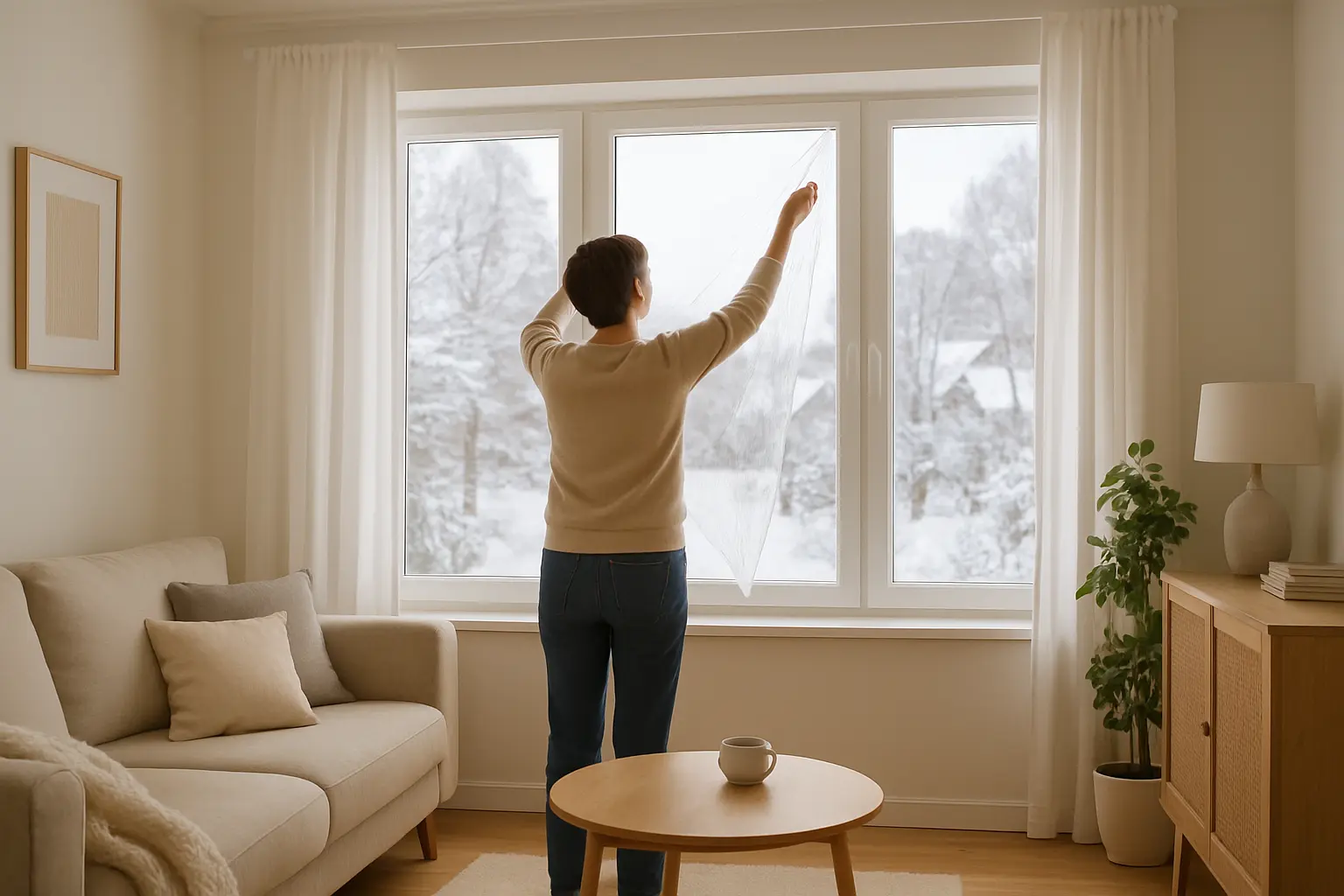 Transparente Isolierfolie zur Wärmedämmung an Fenstern – Bild 2