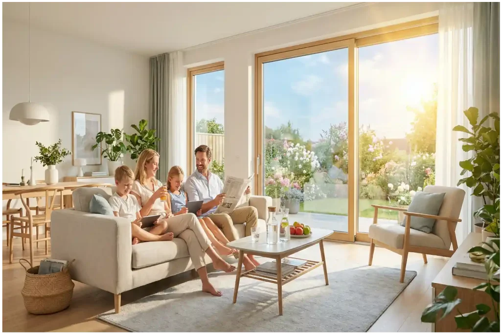 Folie gegen Hitze am Fenster