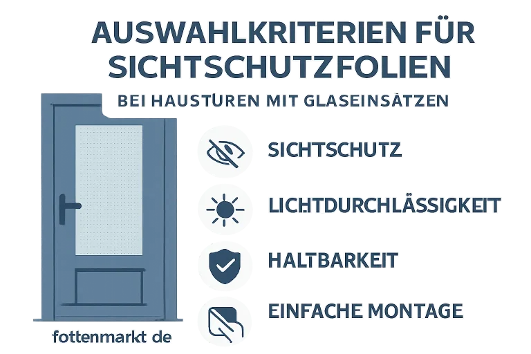 Sichtschutzfolie für Haustür mit Glaseinsatz – Auswahlkriterien Sichtschutz, Lichtdurchlässigkeit, Montage