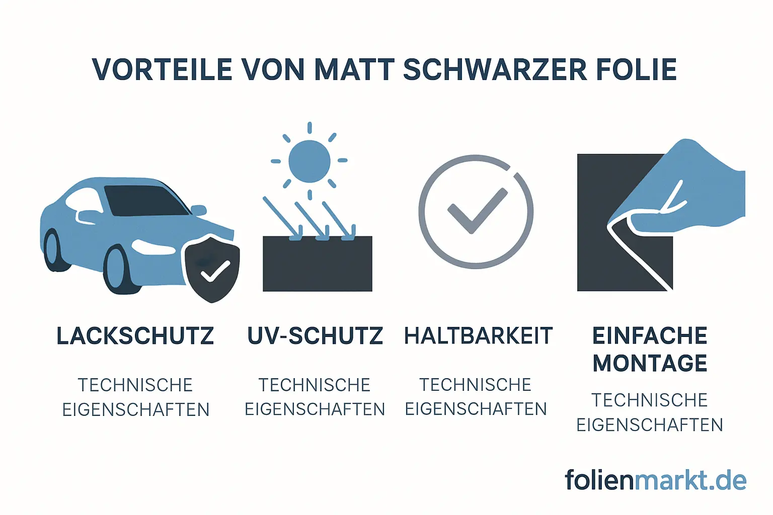 Auto Folie Schwarz Matt – Bild 1