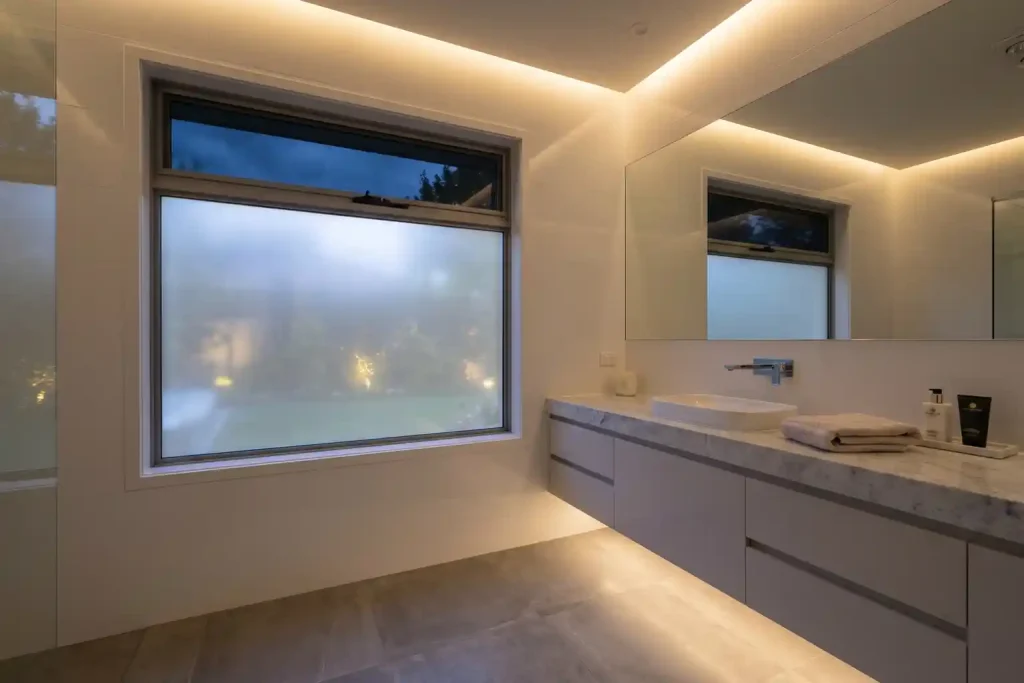 Welche Sichtschutzfolie ist für ein Badezimmerfenster ideal wenn ich auch bei licht am abend nicht gesehen werden möchte-Beitragsbild