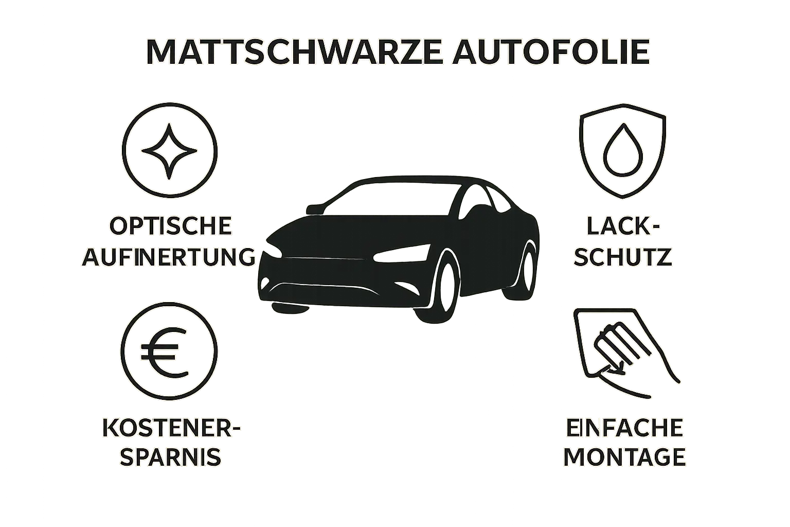 Autofolie Schwarz Matt – Bild 1