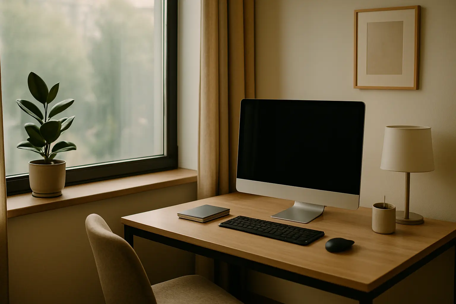 Blick auf Computerbildschirm von außen im Büro – Bild 3