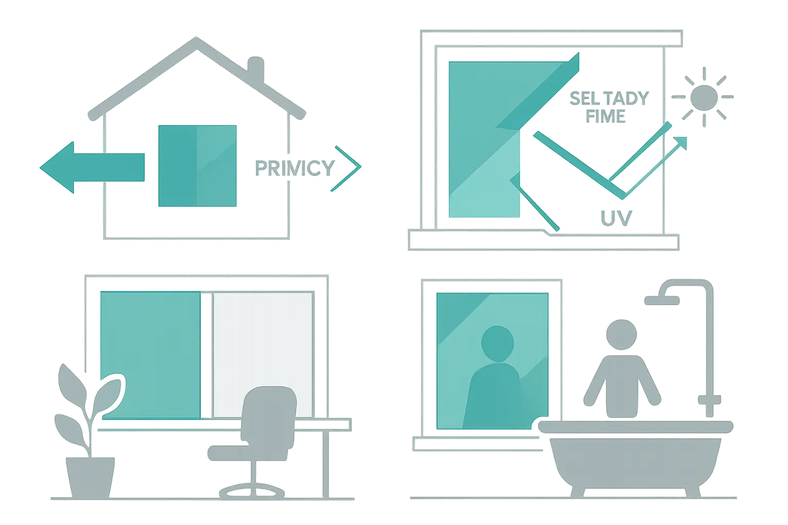 Fensterfolie Sichtschutz selbstklebend – Bild 1