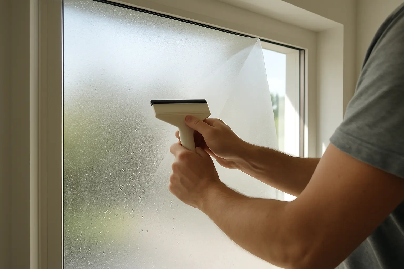 Große Fensterfolie blasenfrei montieren – Bild 2