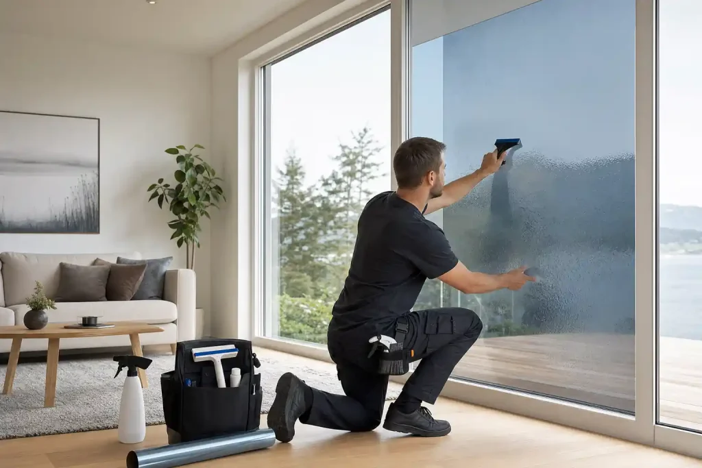 Große Fensterfolie blasenfrei montieren-Beitragsbild