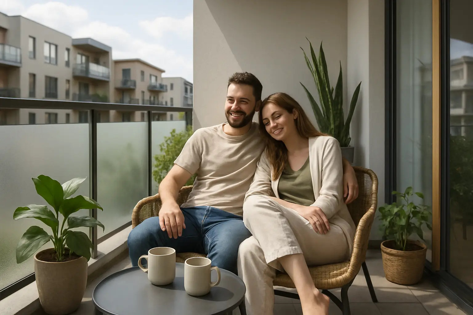 Sichtschutzfolie Glasgeländer Balkon – Bild 2