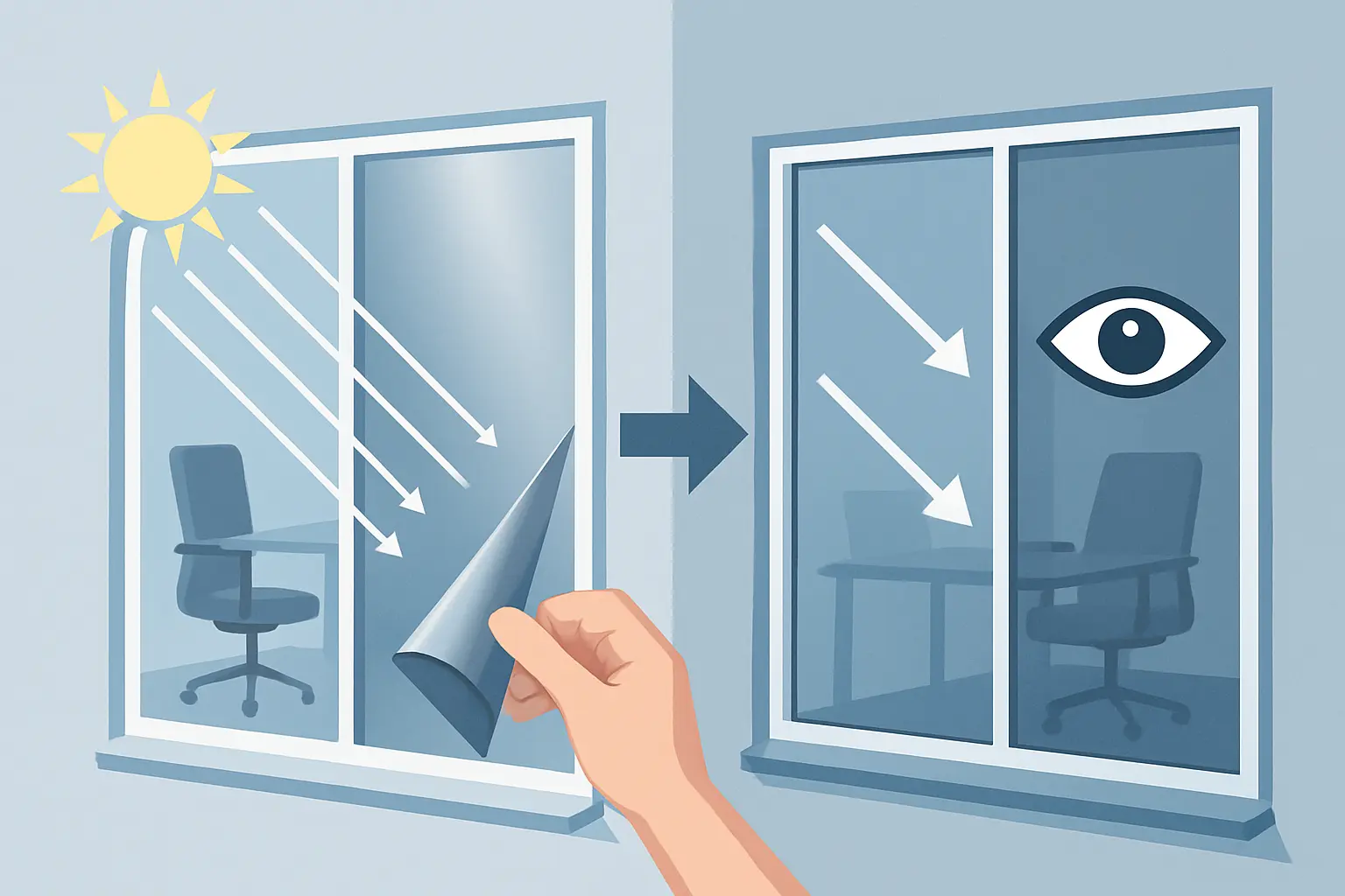 Spiegelfolie Büro Hitze Einblicke – Bild 1