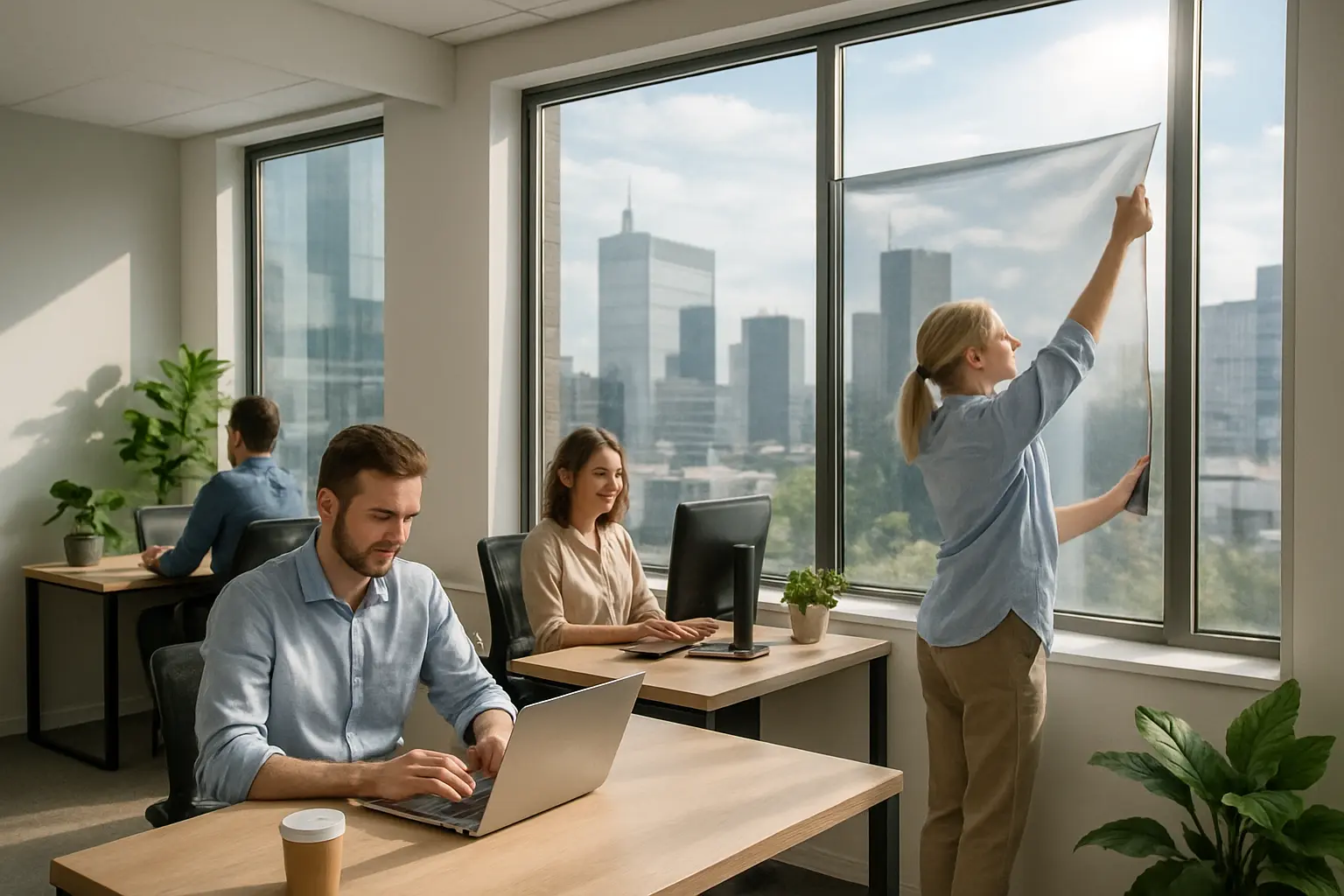 Spiegelfolie Büro Hitze Einblicke – Bild 2