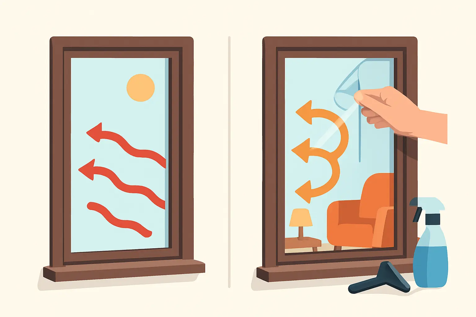 Altbaufenster mit Einfachverglasung von innen, beschlagene Scheibe an einem kalten Wintertag
