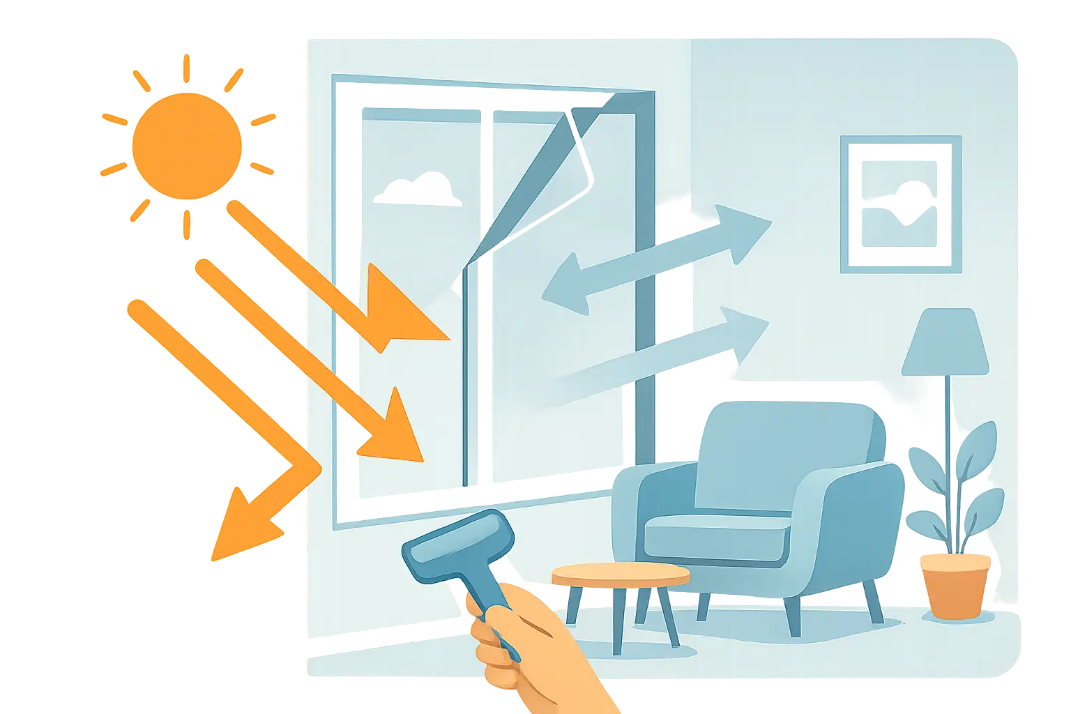 Helles Wohnzimmer trotz Hitzeschutz – Bild 1