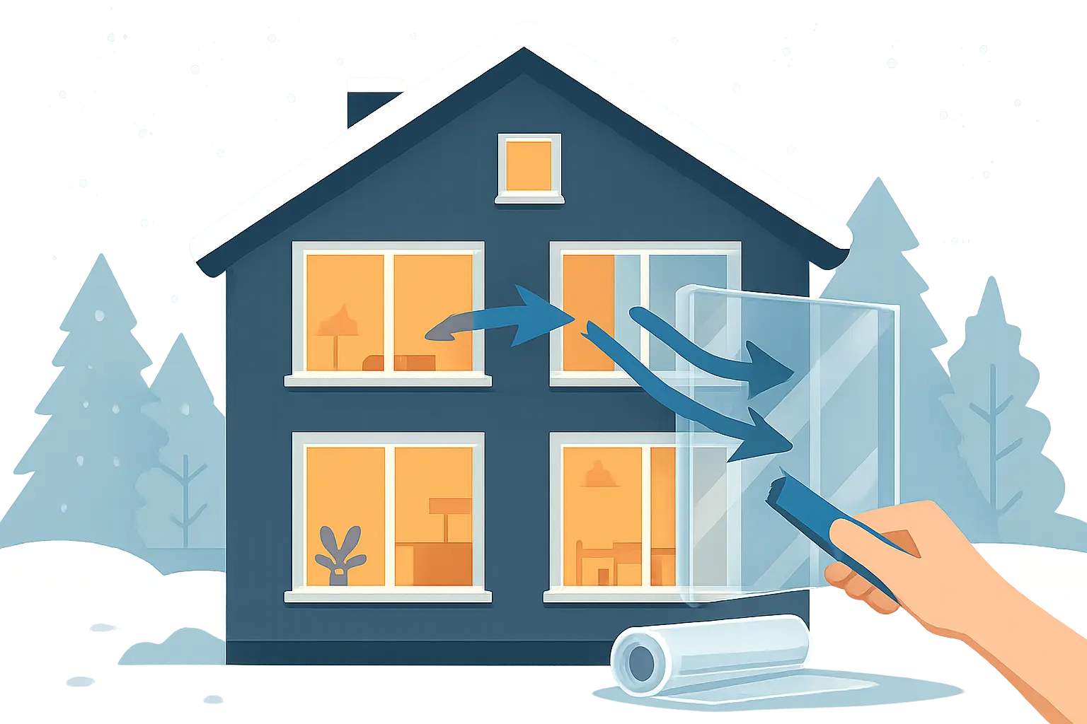Isolierfolie Fenster selbstklebend – Bild 1