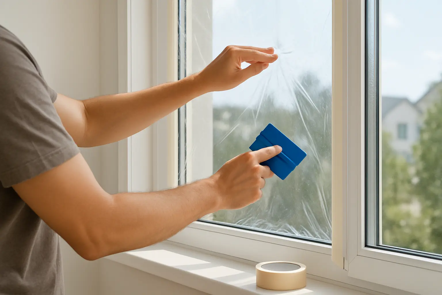 Isolierfolie Fenster selbstklebend – Bild 3