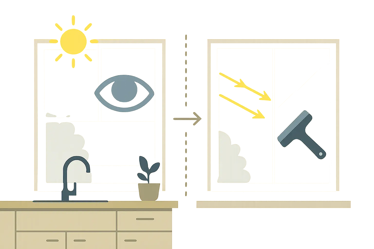 Küchenfenster Sichtschutz ohne Gardine – Bild 1