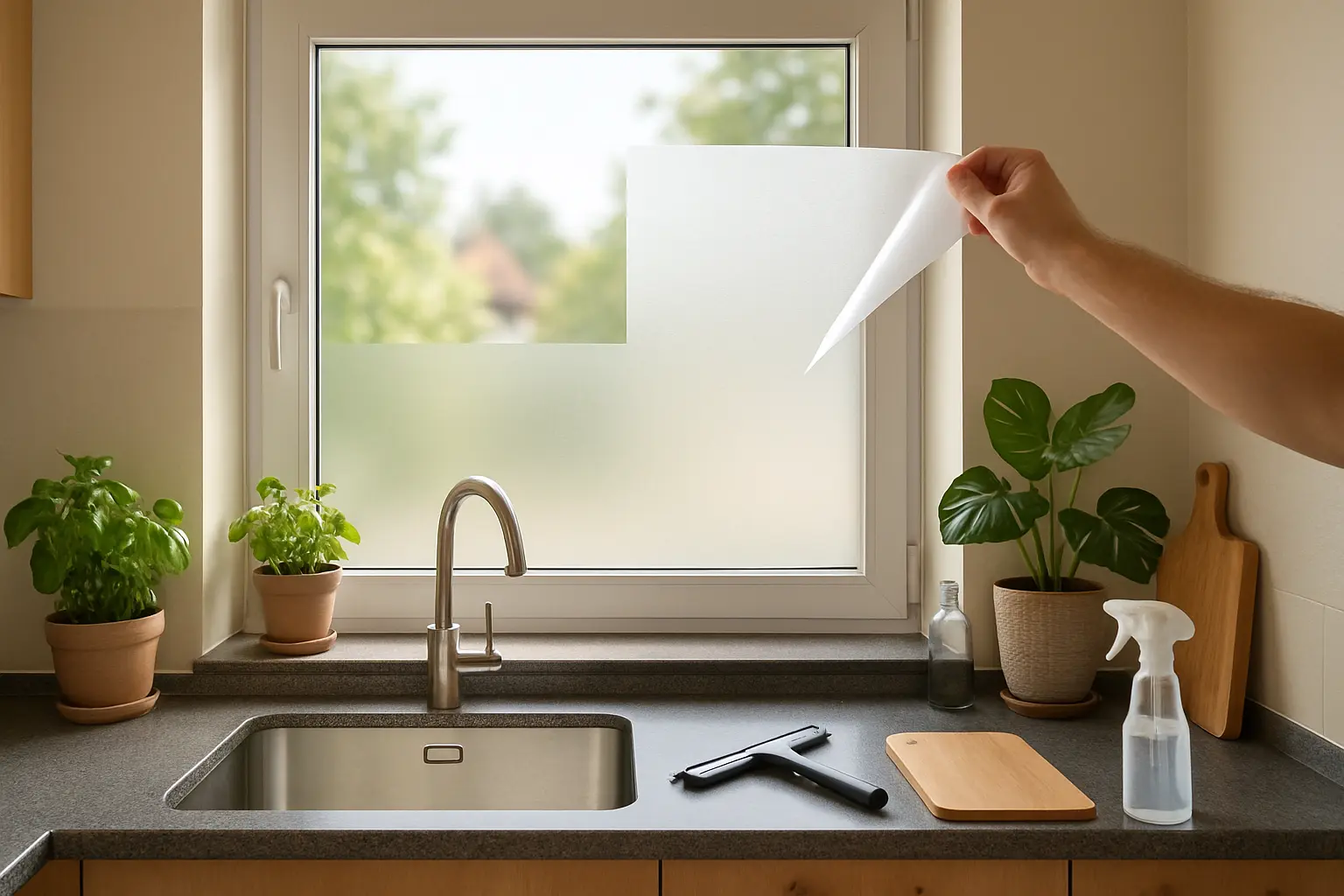Küchenfenster Sichtschutz ohne Gardine – Bild 2