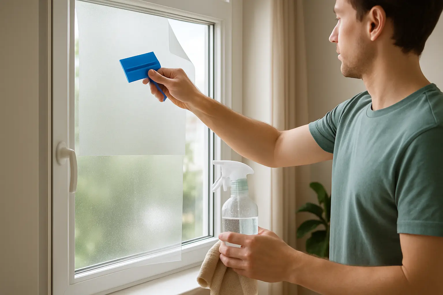 Wie klebt man selbstklebende Fensterfolie – Bild 1
