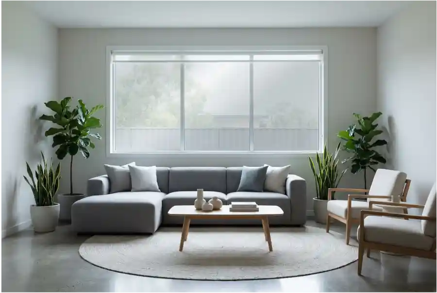 Sonnenschutzfolie im Wohnzimmer