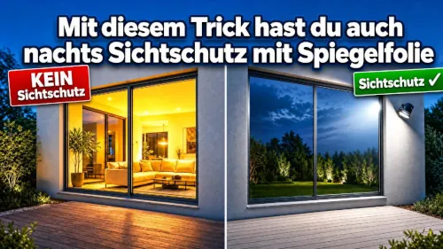 Spiegelfolie Sichtschutz nachts – Video