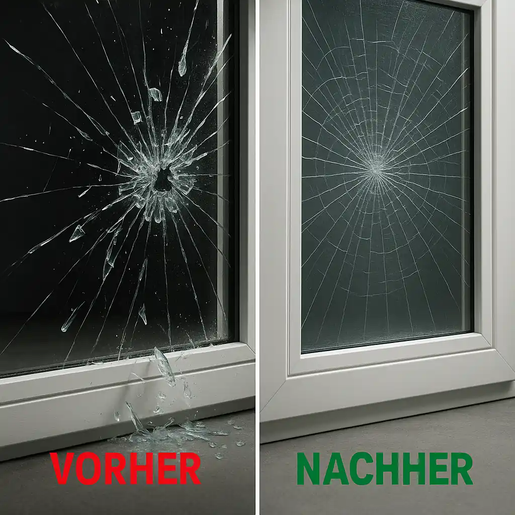 Splitterschutzfolie Klar 4 mil – transparente Sicherheitsfolie für Fenster