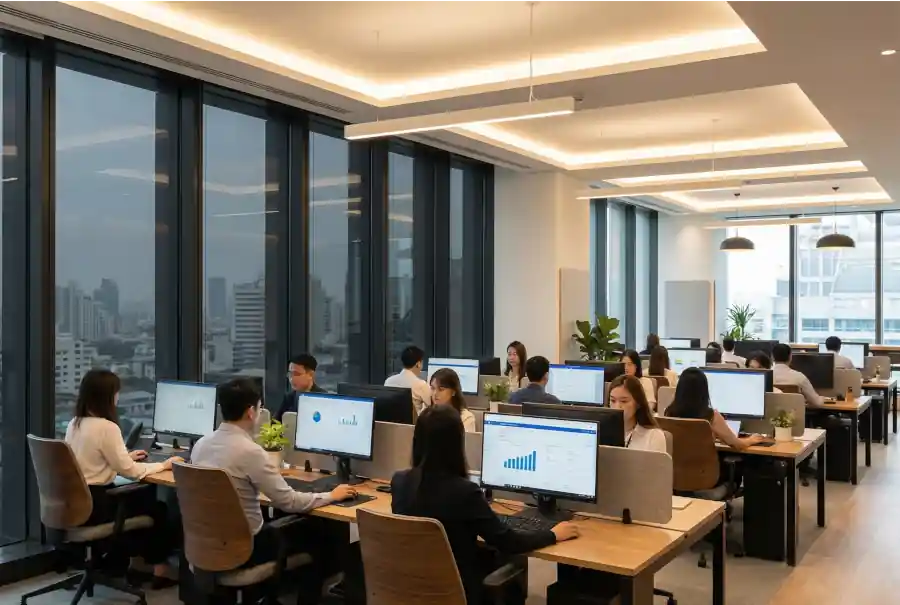 Blendschutzfolie Großraumbüro