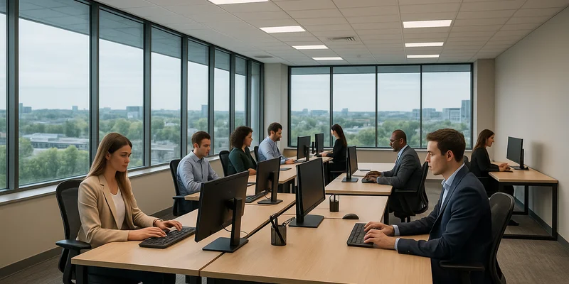 Modernes Büro mit Sonnenschutzfolien