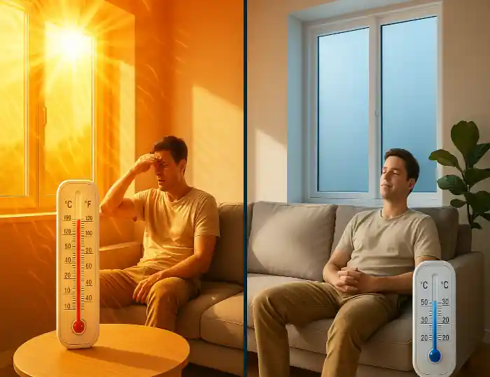 UV-Schutz Fensterfolie für Sonnenschutz
