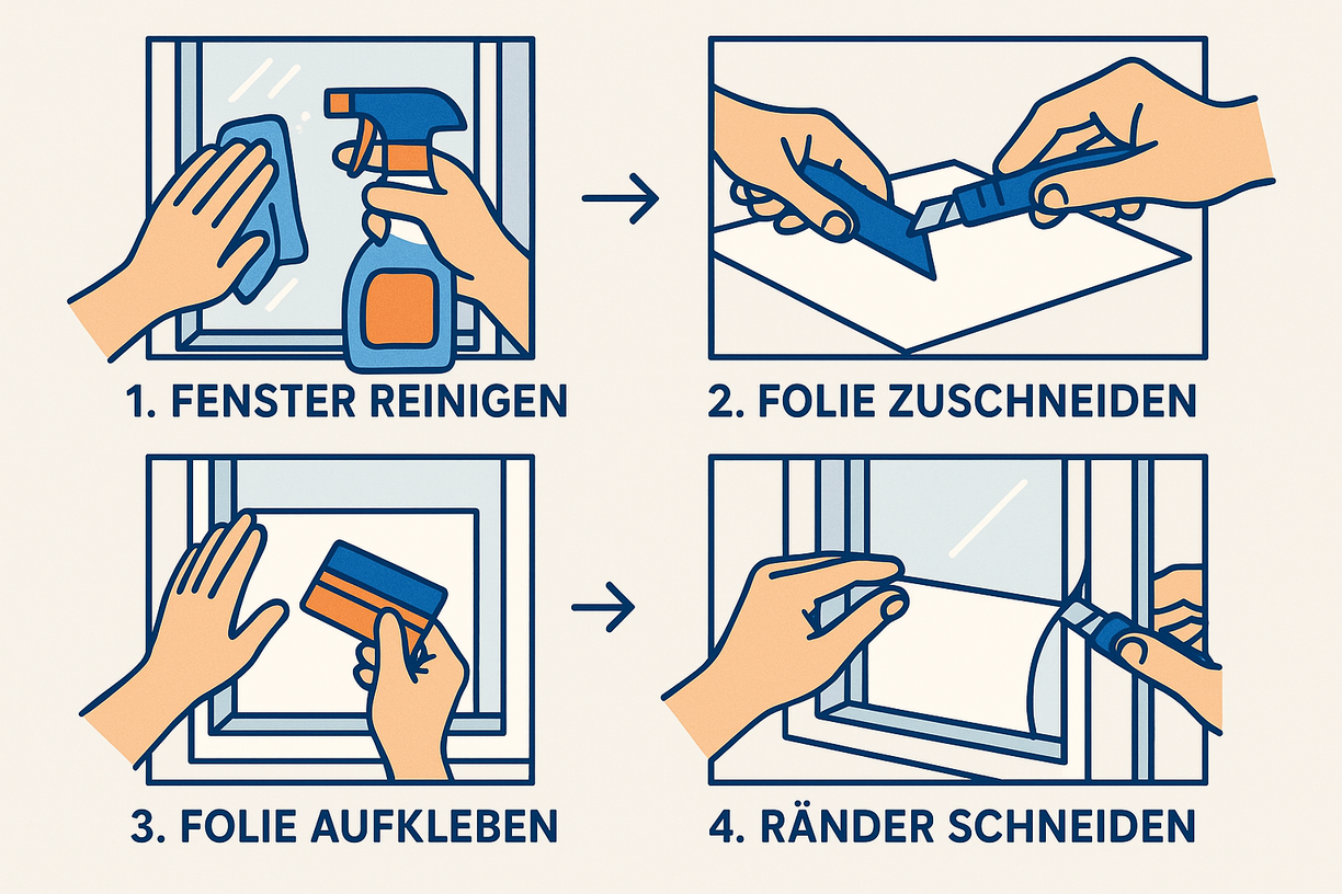 Anleitung zur Montage von Milchglasfolie