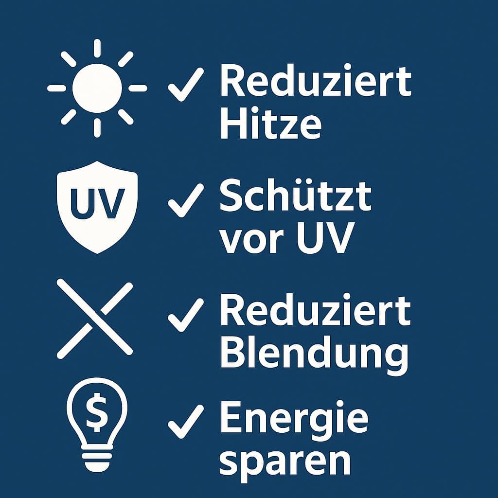 Technische Daten und Vorteile von Sonnenschutzfolien